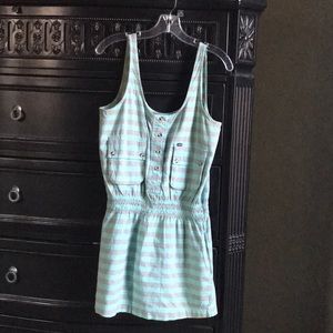 Hurley // Teal and Grey Striped Dress